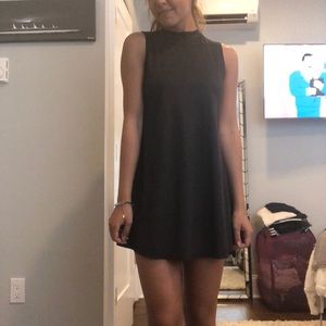 Dark grey suede halter dress